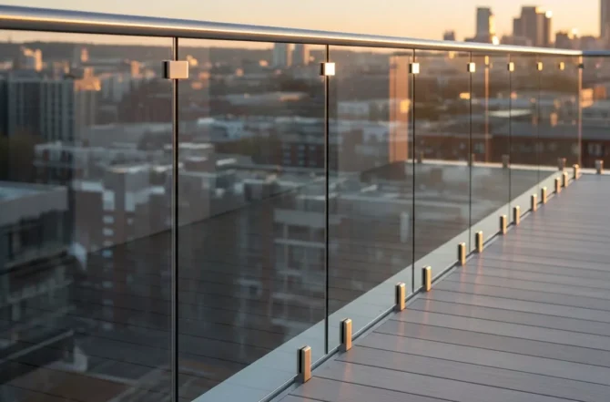 Guarda-corpo e corrimão de vidro