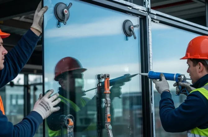 Instalação de vidros laminados