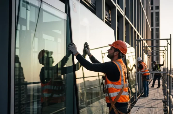 Instalação de vidros temperados