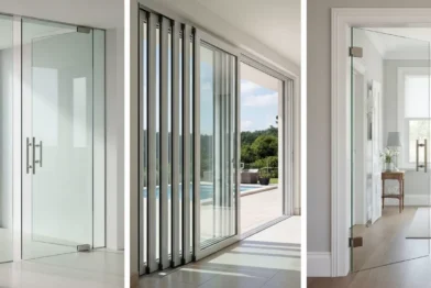 Portas de vidro (pivotantes, de correr, de vaivém)